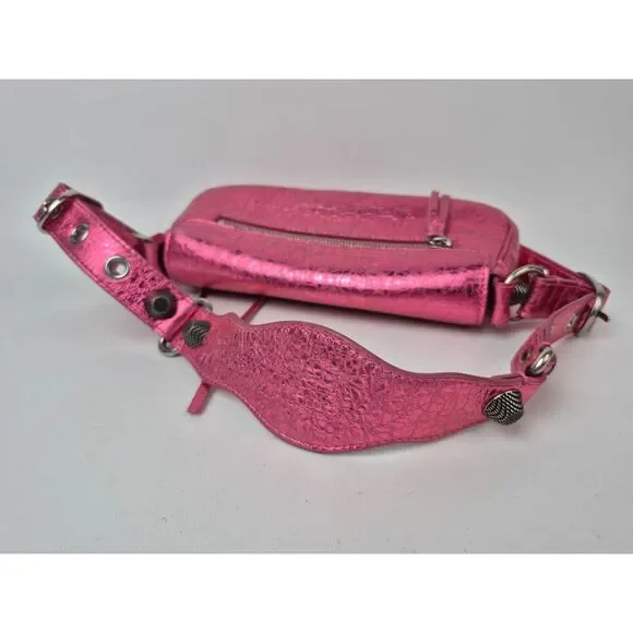 Balenciaga Metallic Pink Leather Le Cagole XS Sling Bag - Picture 6 of 13
